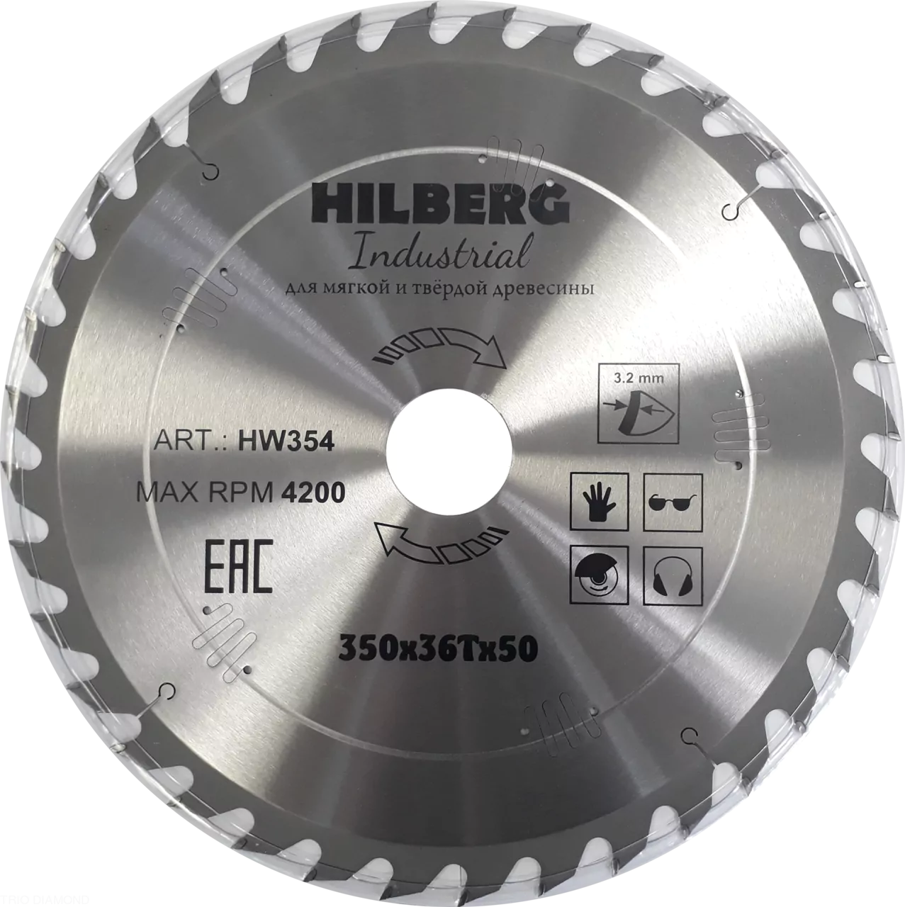 Диск пильный Hilberg Industrial Дерево 350*36Т*50mm HW354