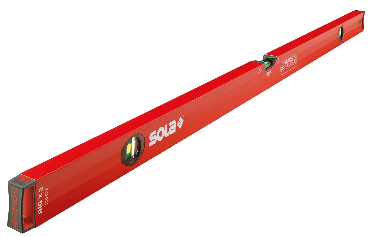 SOLA Уровень алюминиевый BigX 3 150, L=150 см, 3 глазка, точн. 0,5 мм/м 01373501