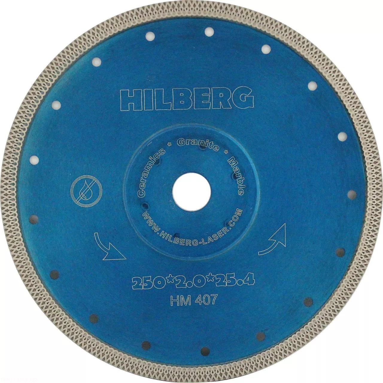 Диск алмазный отрезной Hilberg ультратонкий Hard Materials Х-type 250*10*25.4 Толщина реж.кромки 2mm (переходное кольцо на 22.23) HM407