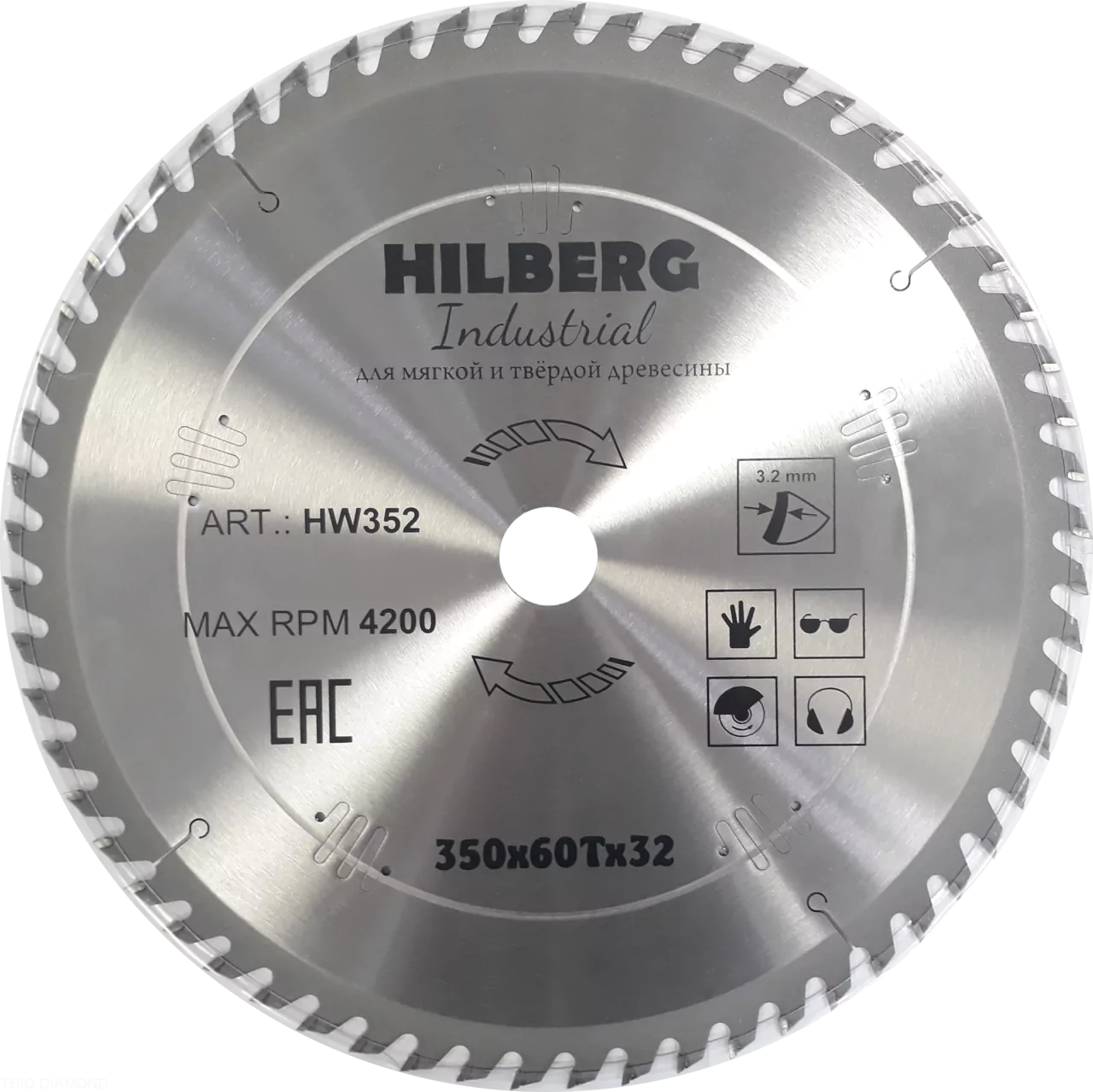 Диск пильный Hilberg Industrial Дерево 350*60Т*32mm HW352
