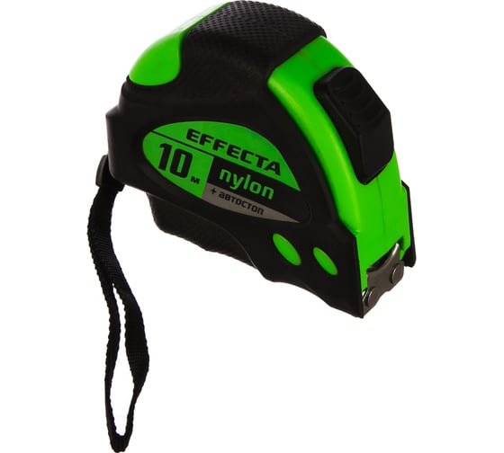 Рулетка Effecta Nylon 10м/25 мм с магнитом, автостопом, лентой нейлон, 581025