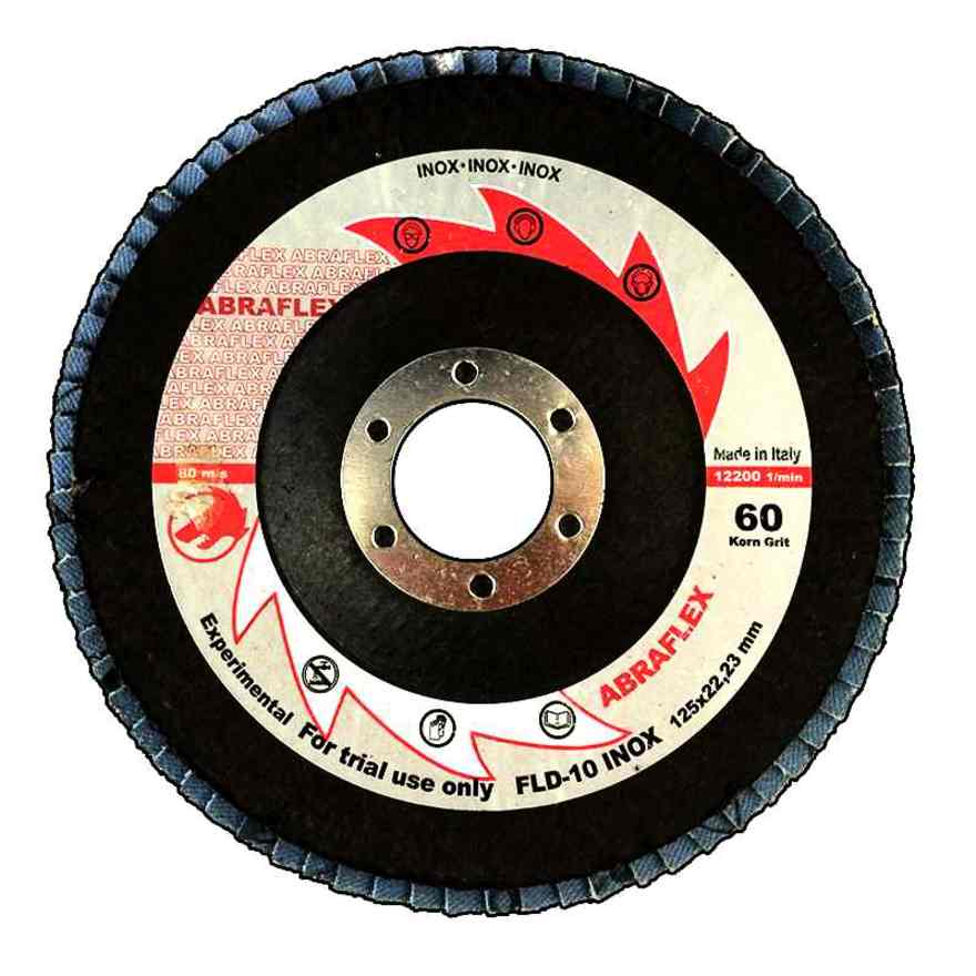 Круг лепестковый торцевой ABRAFLEX FLD-10 INOX 125х22,2 P60 10613