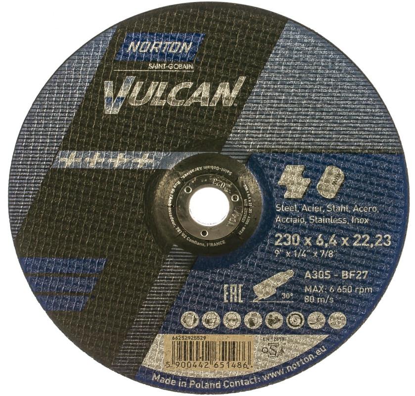 Зачист. круг A 30 S-BF27 230*6.4*22.23 Norton Vulcan (мет/нерж) 66252925529