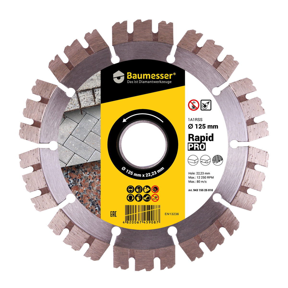 Круг алмазный отрезной 1A1RSS/C3-H  125×2,0/1,2х22,2-10 Baumesser Rapid PRO