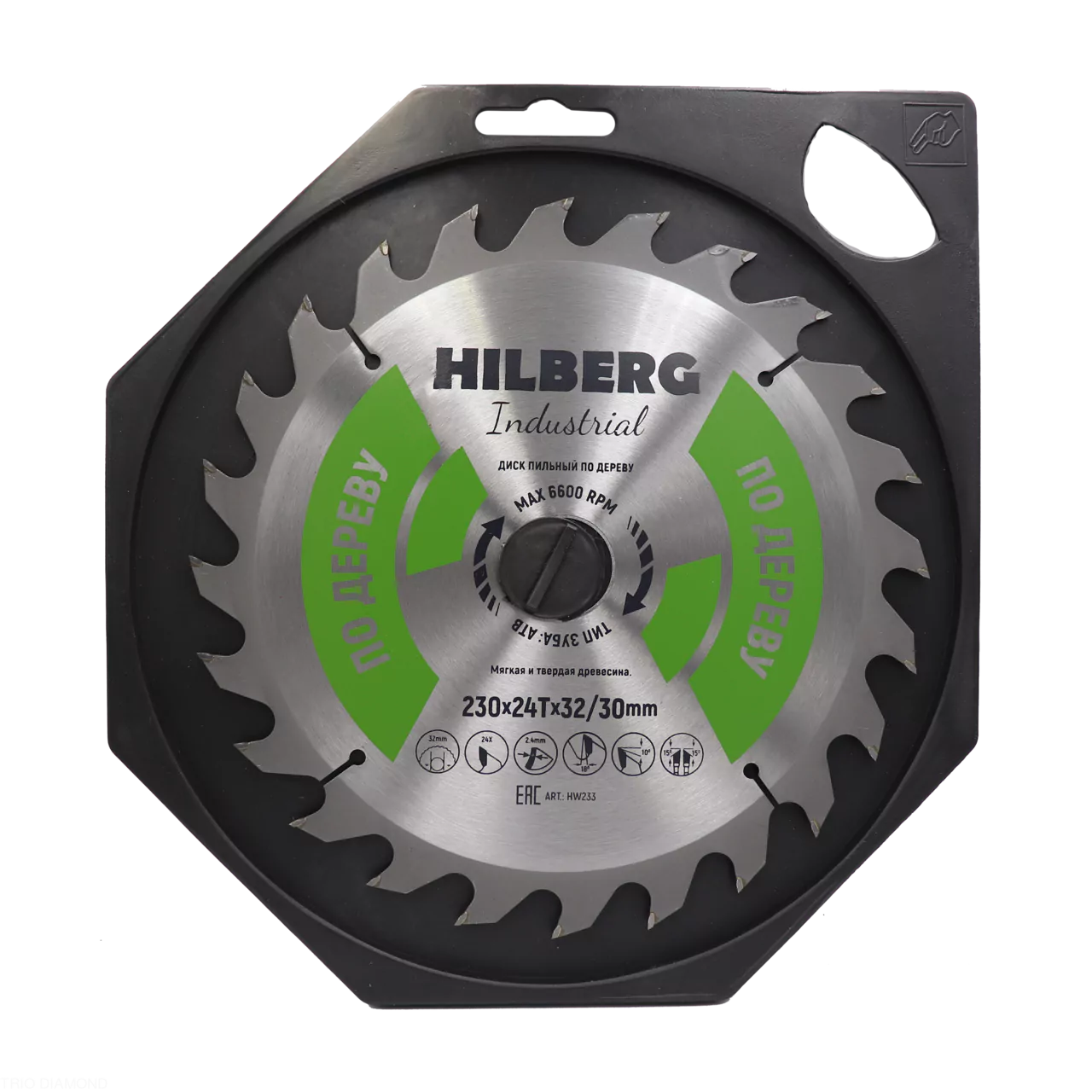 Диск пильный Hilberg Industrial Дерево 230*24Т*32/30mm HW233