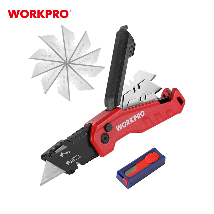 НОЖ   АЛЮМИНИЕВЫЙ СКЛАДНОЙ  БЫСТРОЕ ОТКРЫТИЕ, красный  WP211026 WORKPRO