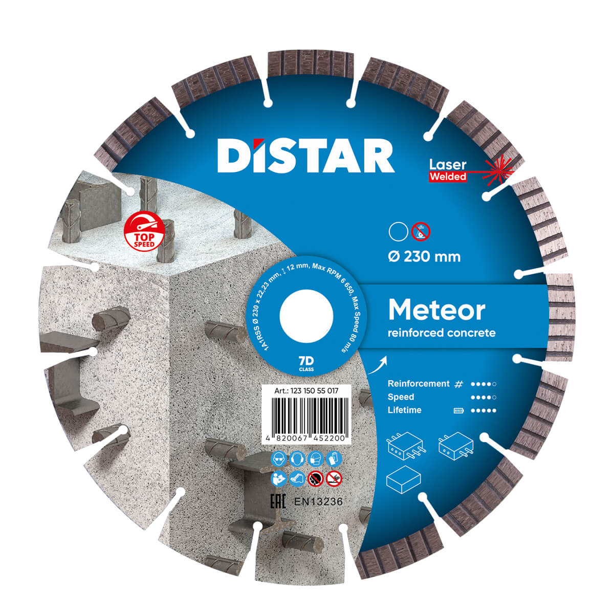 Алмазный диск DISTAR 1А1RSS/C3-W 230×2,6/1,8×12×22,2-16 Meteor