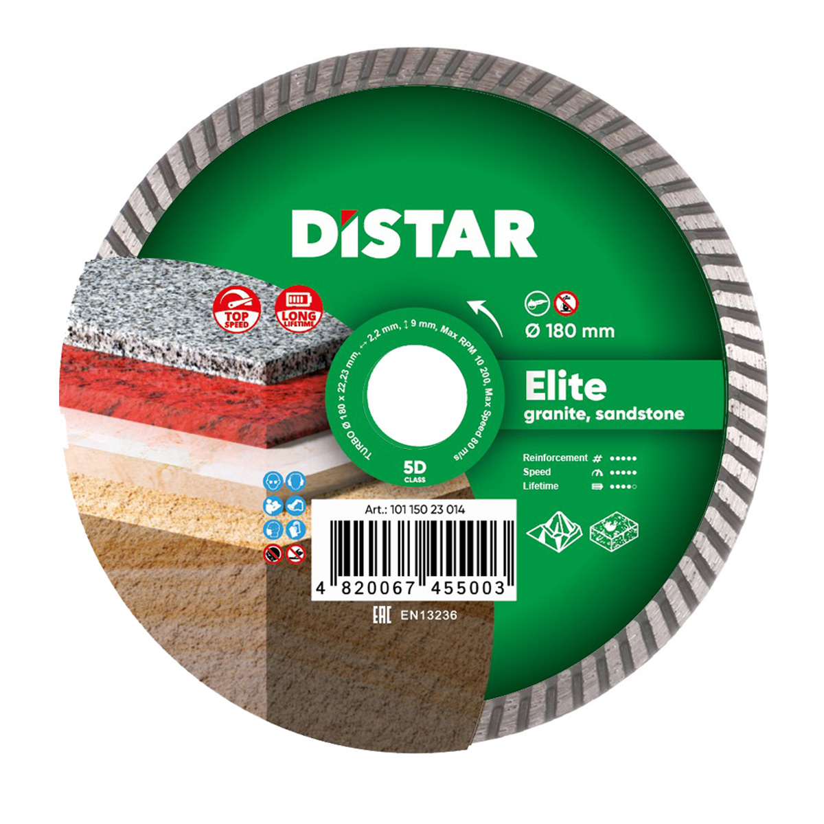 Алмазный диск DISTAR 180×2,4×9×22,2 Turbo Elite 101 150 23 014