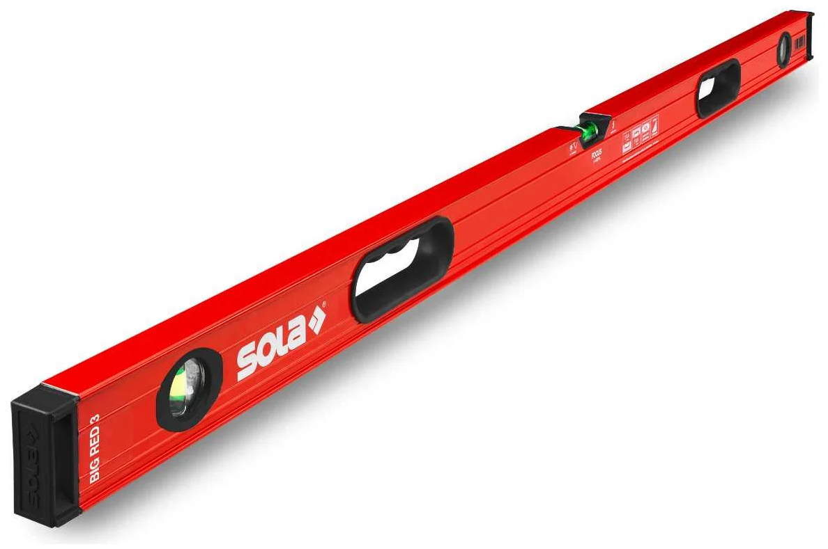 SOLA Уровень BIG RED 3 150, L=150 см, 3 глазка, точн. 0,3 мм/м 01219501