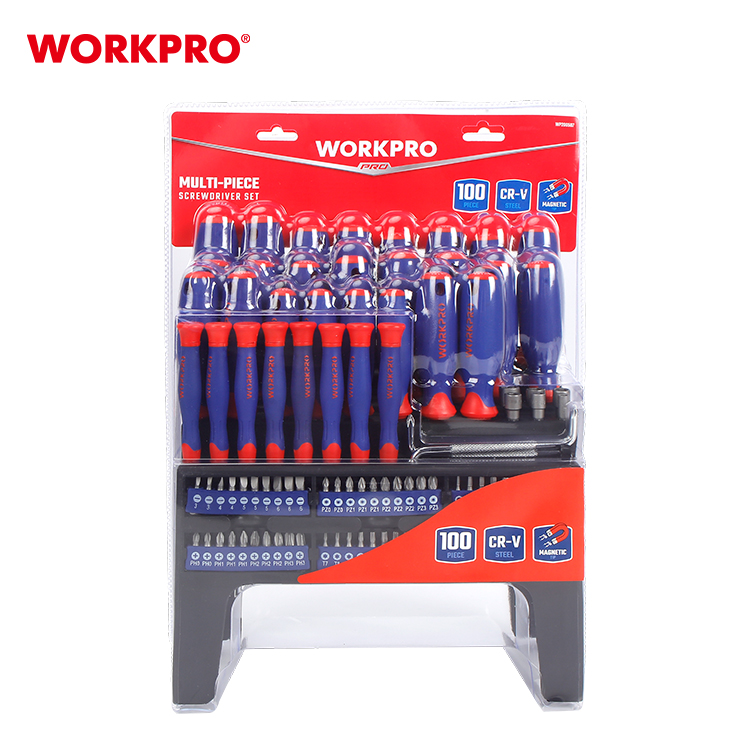Набор отверток и бит 100шт на подставке, Workpro WP200507