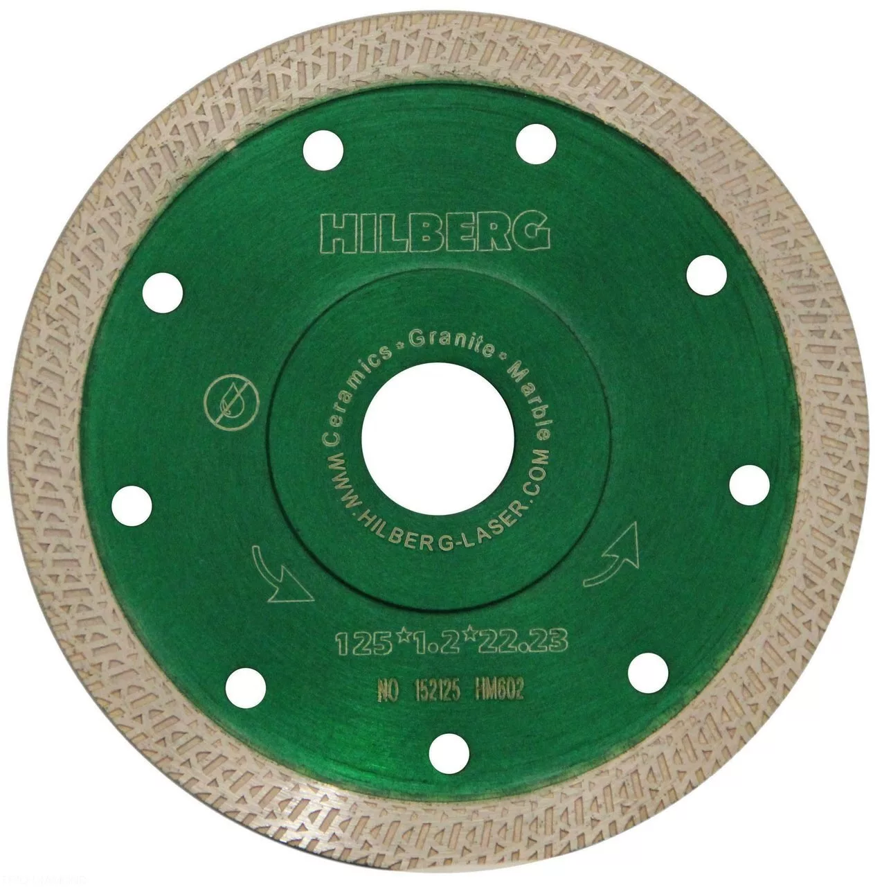Диск алмазный отрезной Hilberg ультратонкий Hard Materials S-type 125*10*22.23 Толщина реж.кромки 1.2mm HM602