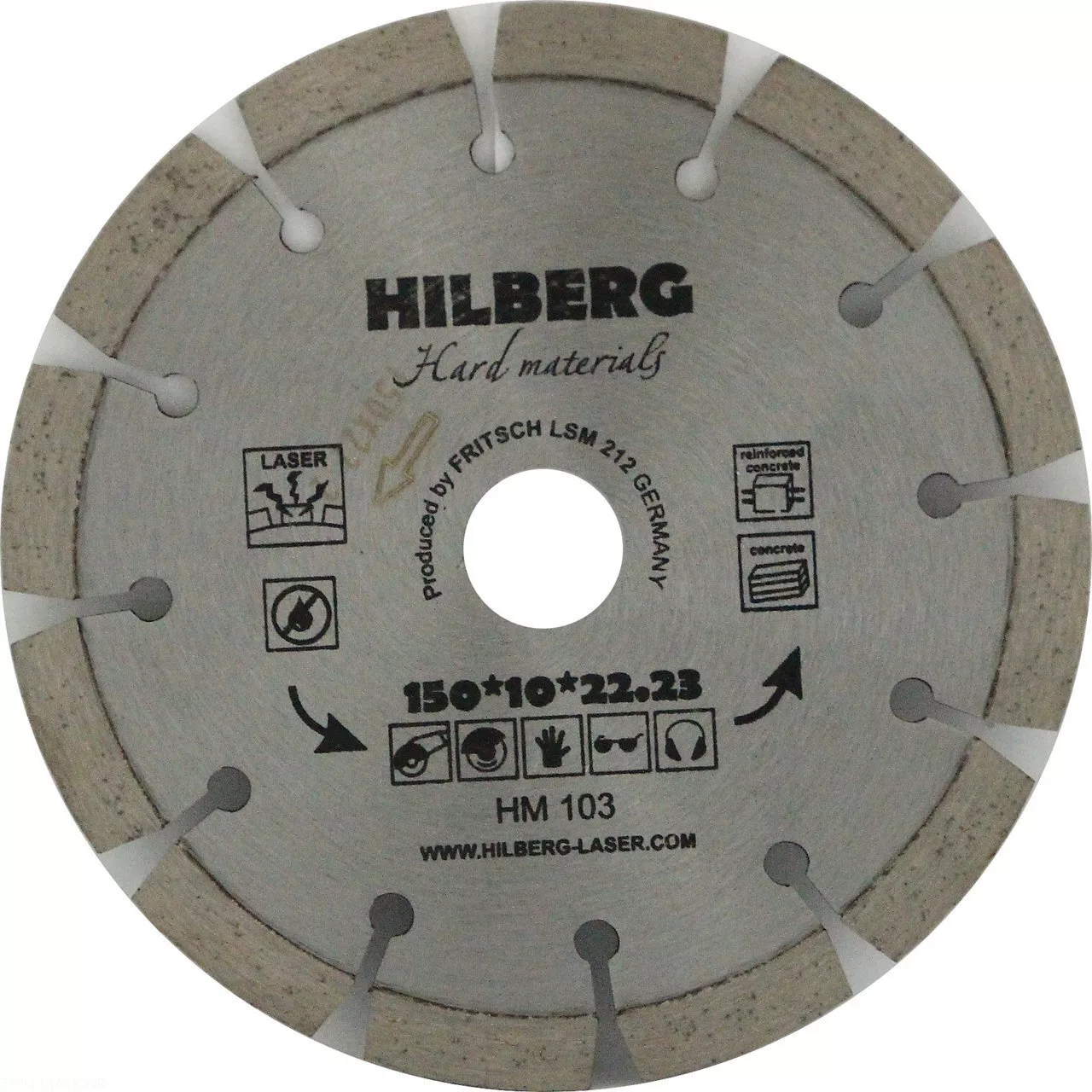 Диск алмазный отрезной Hilberg Hard Materials Лазер  150*10*22.23mm HM103