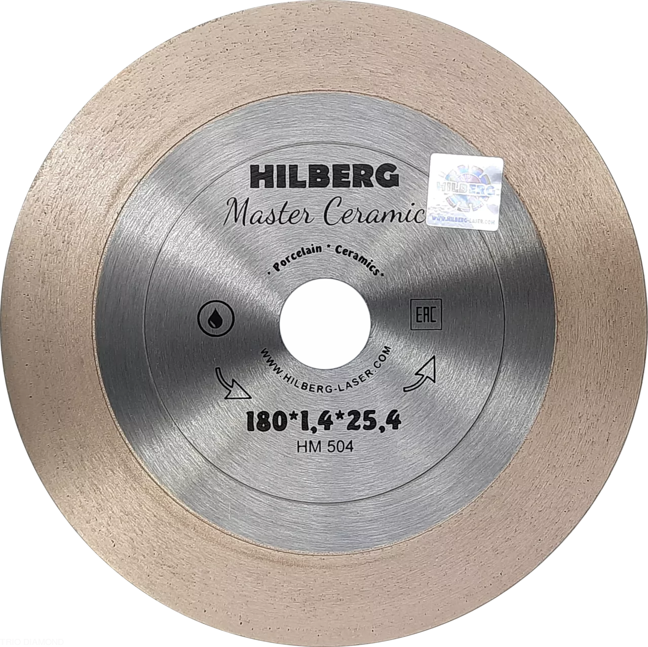 Диск алмазный отрезной Hilberg Master Ceramic 180*25*25,4 Толщина реж.кромки 1.4mm HM504