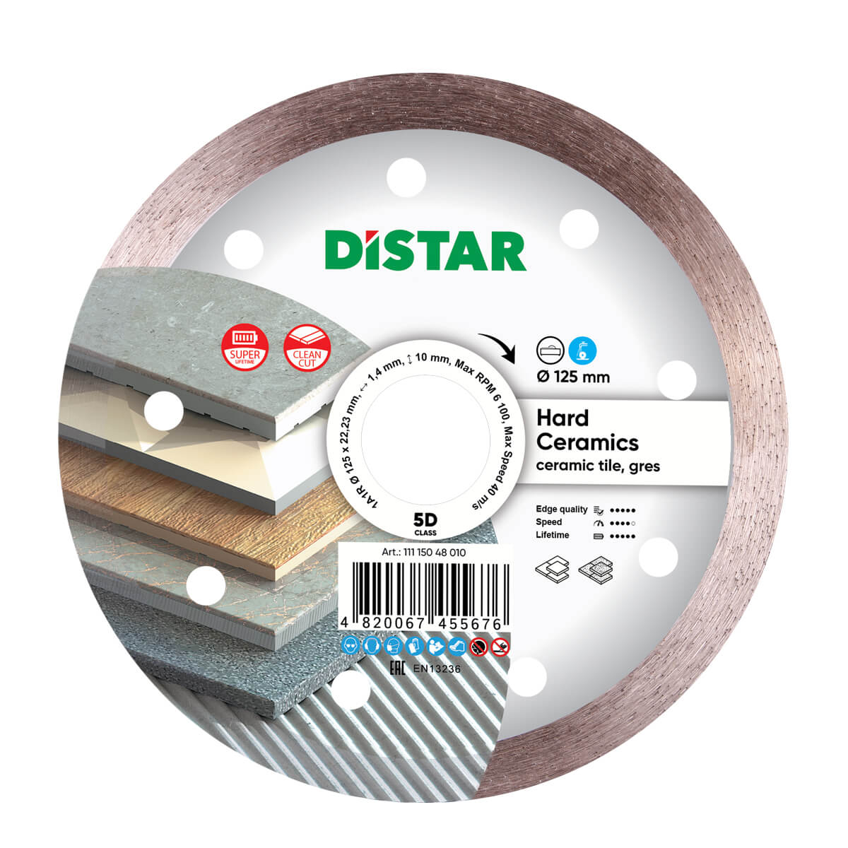 Алмазный диск DISTAR 1A1R 125×1,4×10×22,2 Hard Ceramics