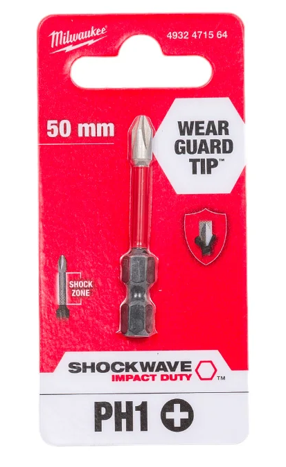 Бита ударная PH1х50мм (1шт) SHOCKWAVE  Milwaukee