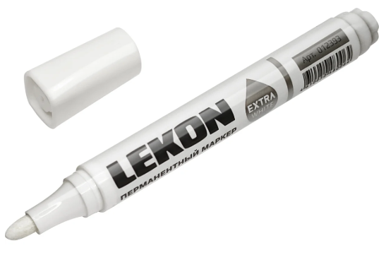 Перманентный маркер LEKON белый EXTRA WHITE 012393