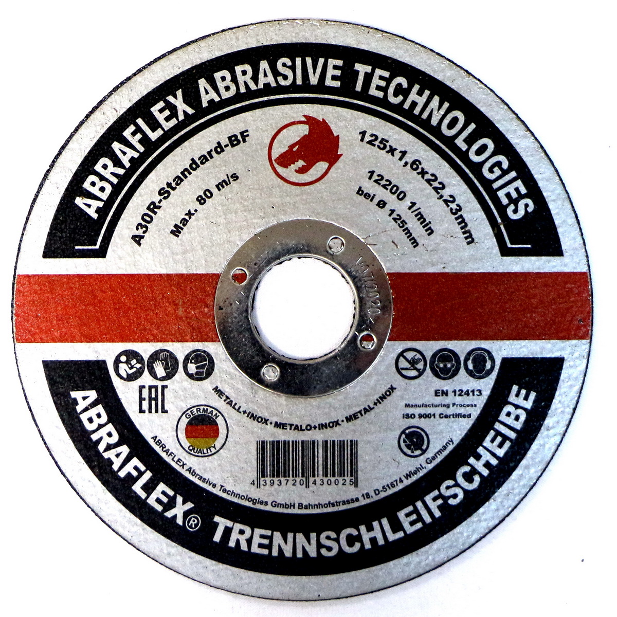 Отрезной круг ABRAFLEX А-30 Standart BF 125х1,6х22,2 металл + нержав 10521