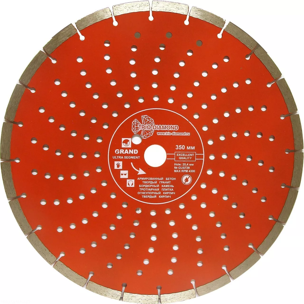 Диск алмазный отрезной Trio-Diamond Grand Ultra Segment 350*10*25.4mm (переходное кольцо на 20) GUS729