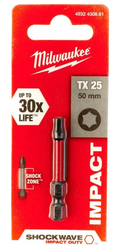 Бита ударная TX25х50мм SHOCKWAVE Milwaukee