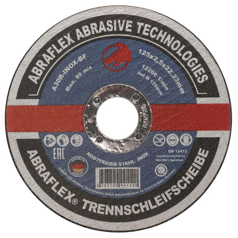 Отрезной круг ABRAFLEX А-30 Standart BF 125х1,0х22,2 металл + нержав 10519