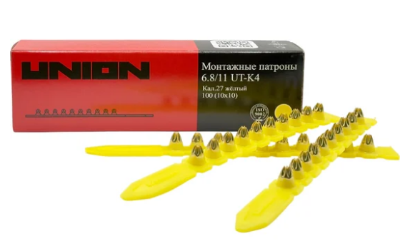 Патроны 6,8×11 UNION UT-K4 желтые в кассете (100шт)