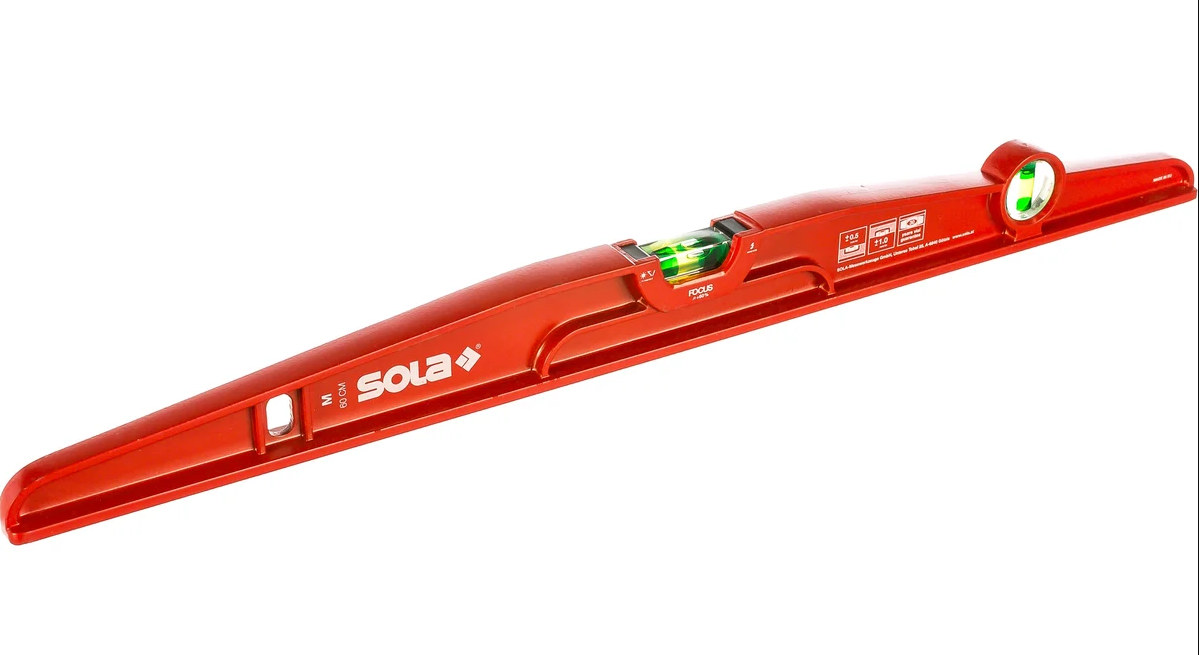 SOLA Уровень литой M 60, L=60 см, 2 глазка, точн. 0,5 мм/м 01330801