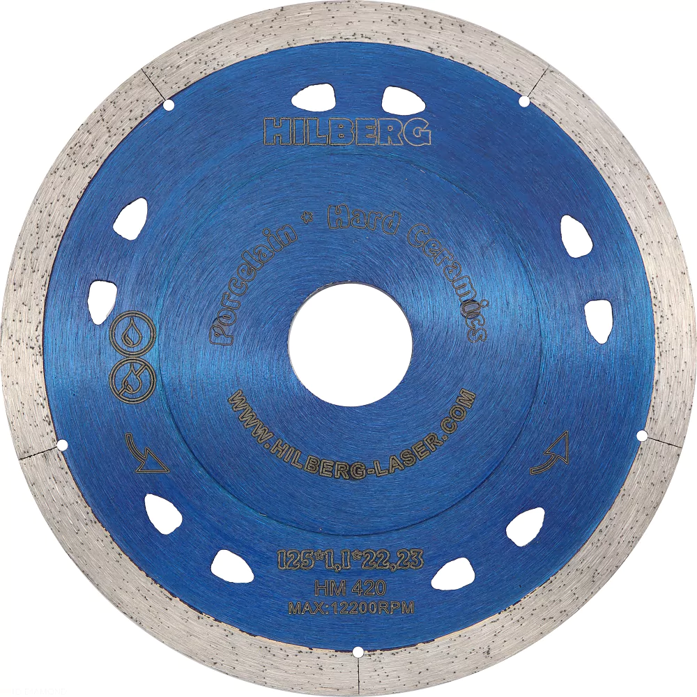 Диск алмазный отрезной Hilberg Extra Thin 1,1mm 125*8*22.23 Толщина реж.кромки 1.1mm HM420