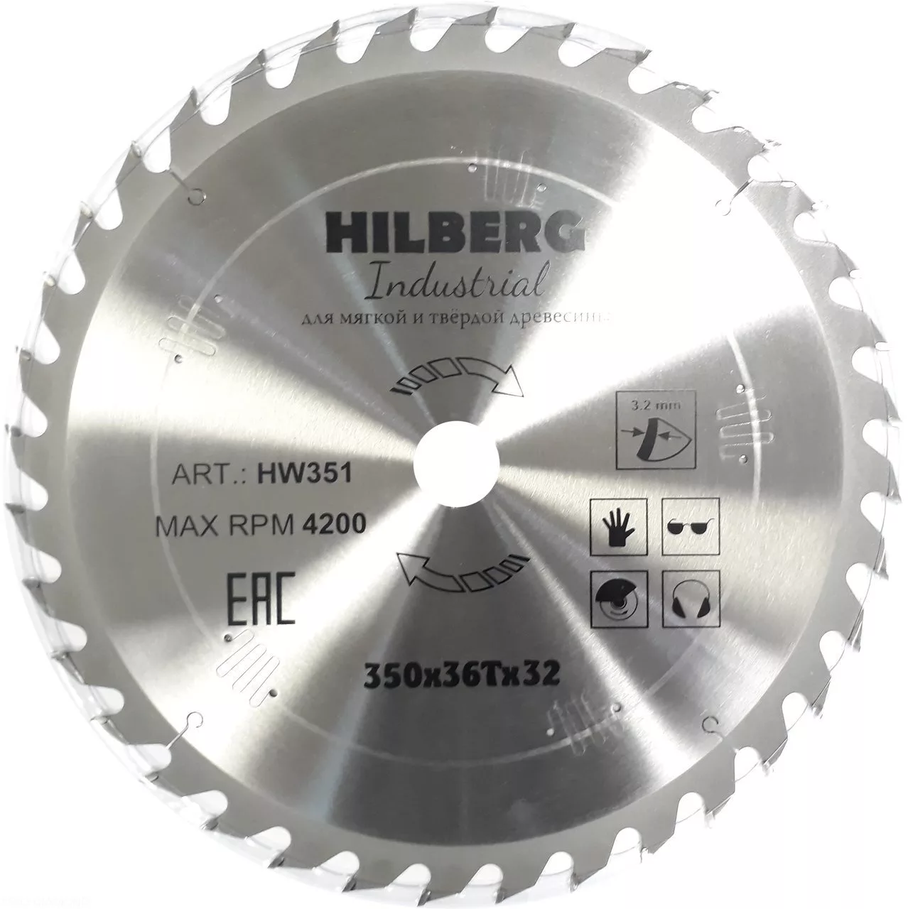 Диск пильный Hilberg Industrial Дерево 350*36Т*32mm HW351