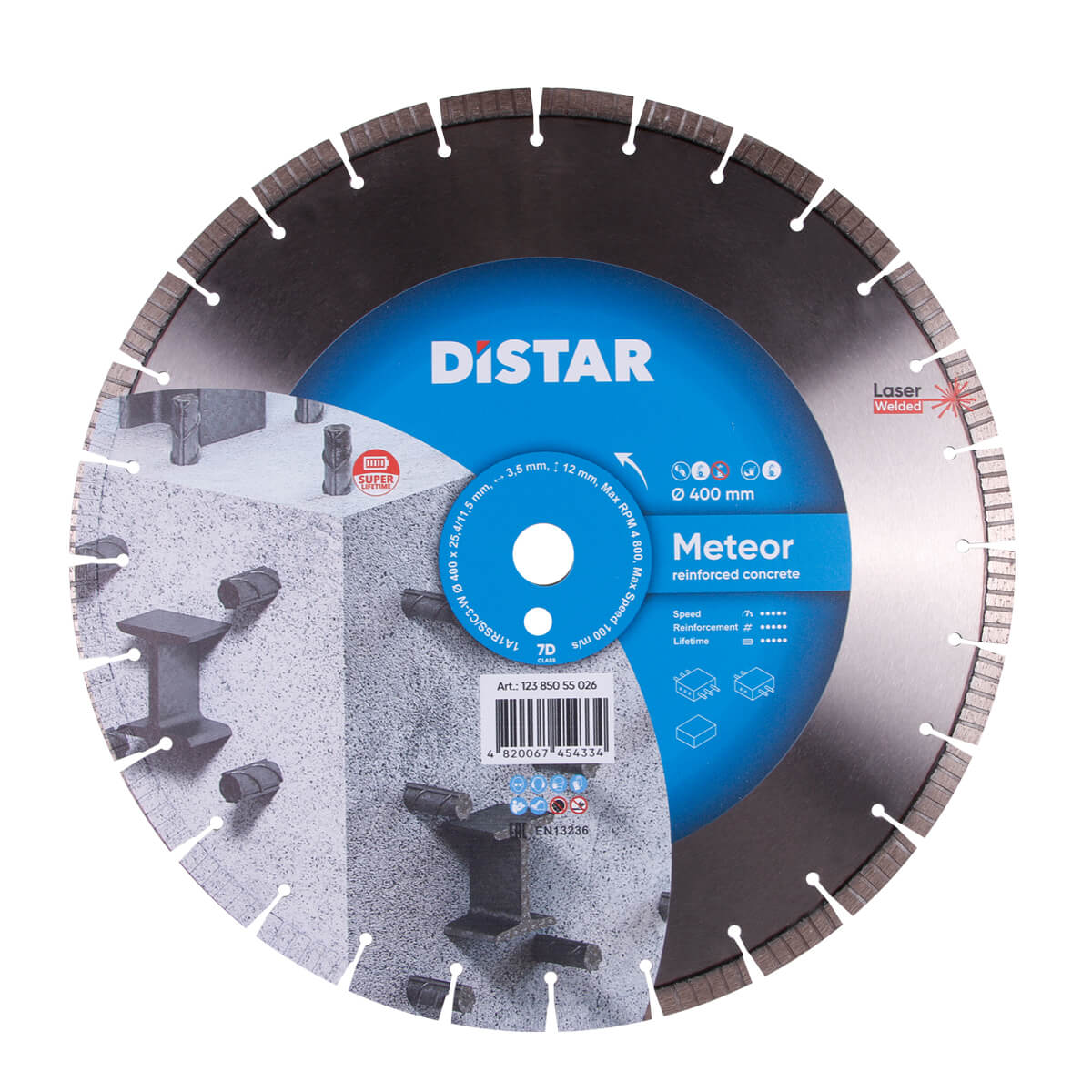 Алмазный диск DISTAR 1А1RSS/C3-W 400×3,5/2,5×12×25,4-28 F4 Meteor