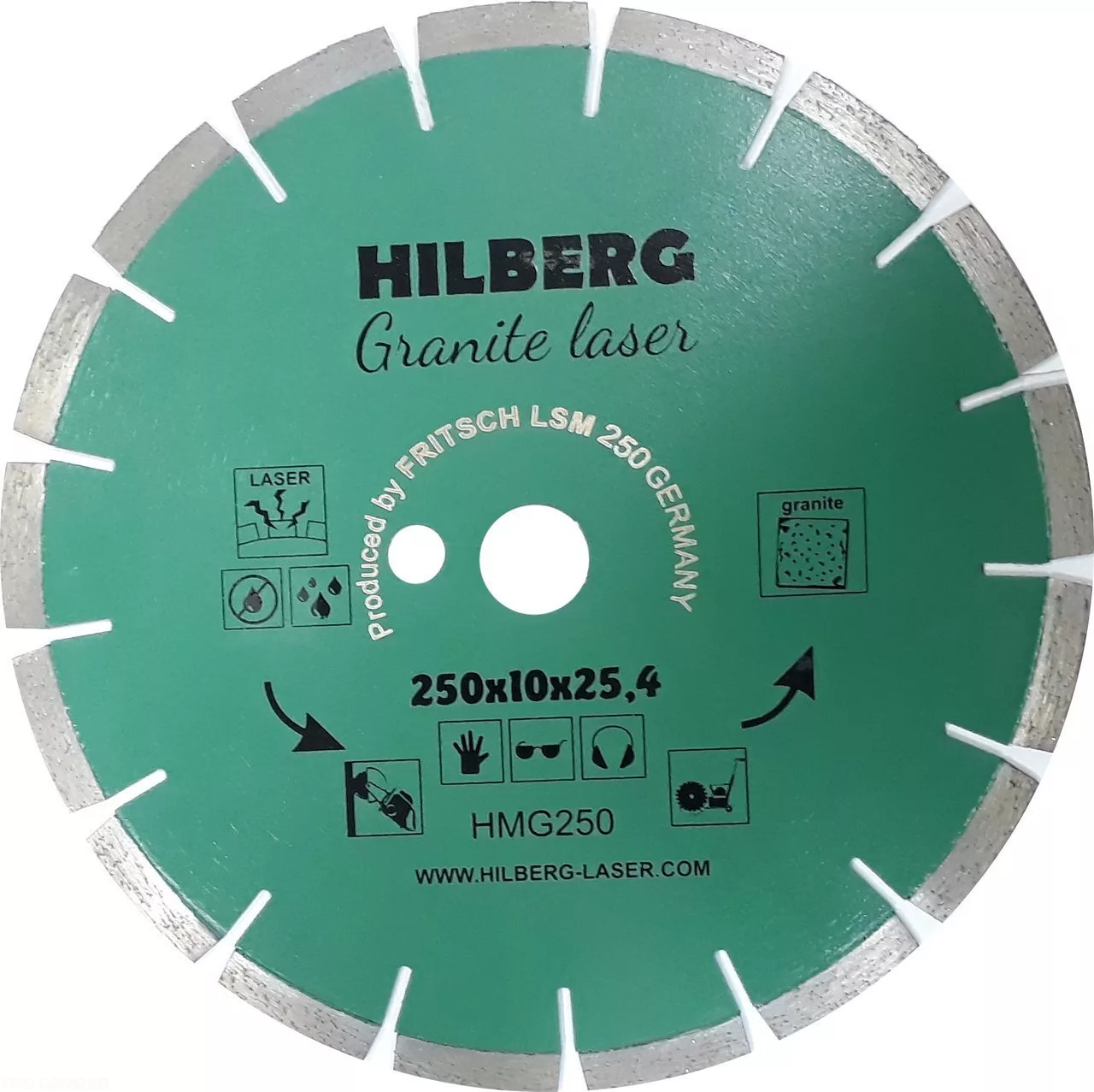 Диск алмазный отрезной Hilberg Granite Laser 250*10*32/25.4/12mm HMG250