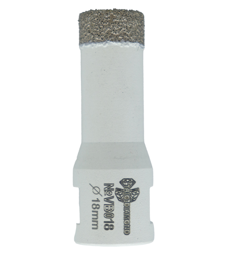Коронка алмазная по керамограниту 18 мм, М14, Vacuum Brazed, VB018