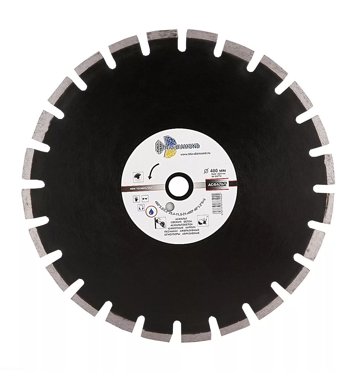Диск алмазный отрезной Trio-Diamond Grand Asphalt  400*10*25.4/12mm GA774