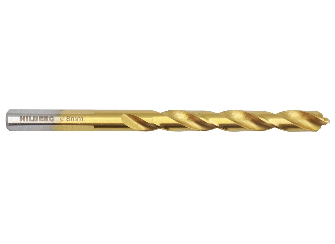 Сверло по металлу 8.0*117(75)мм Hilberg Cobalt 5% TOP, CO080.