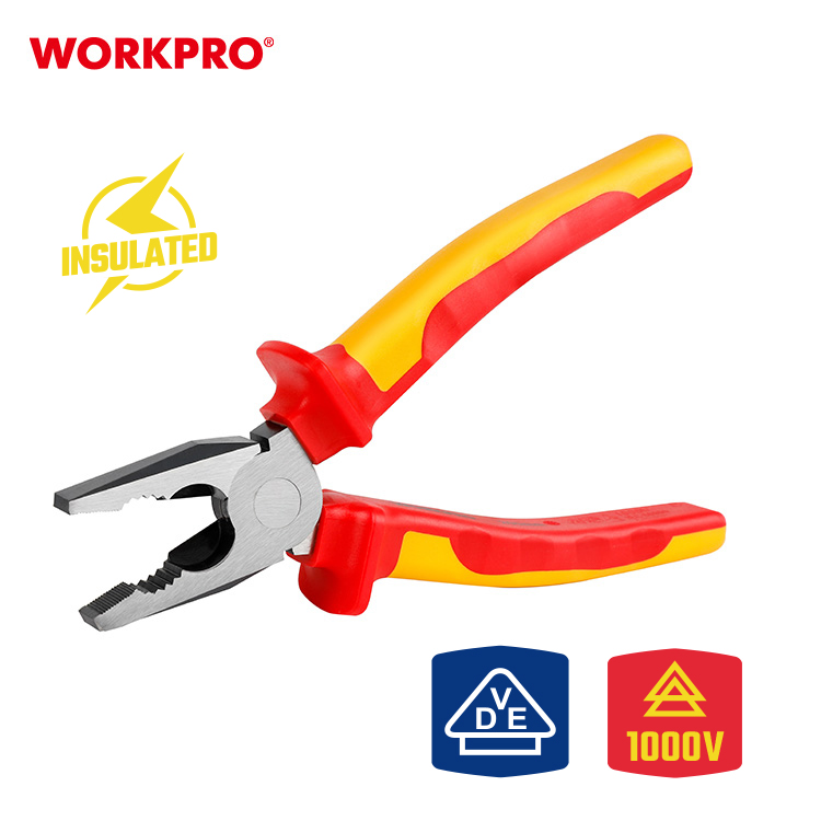 Пассатижи диэлектрические комбинированные 160мм (до 1000В), WORKPRO WP342001