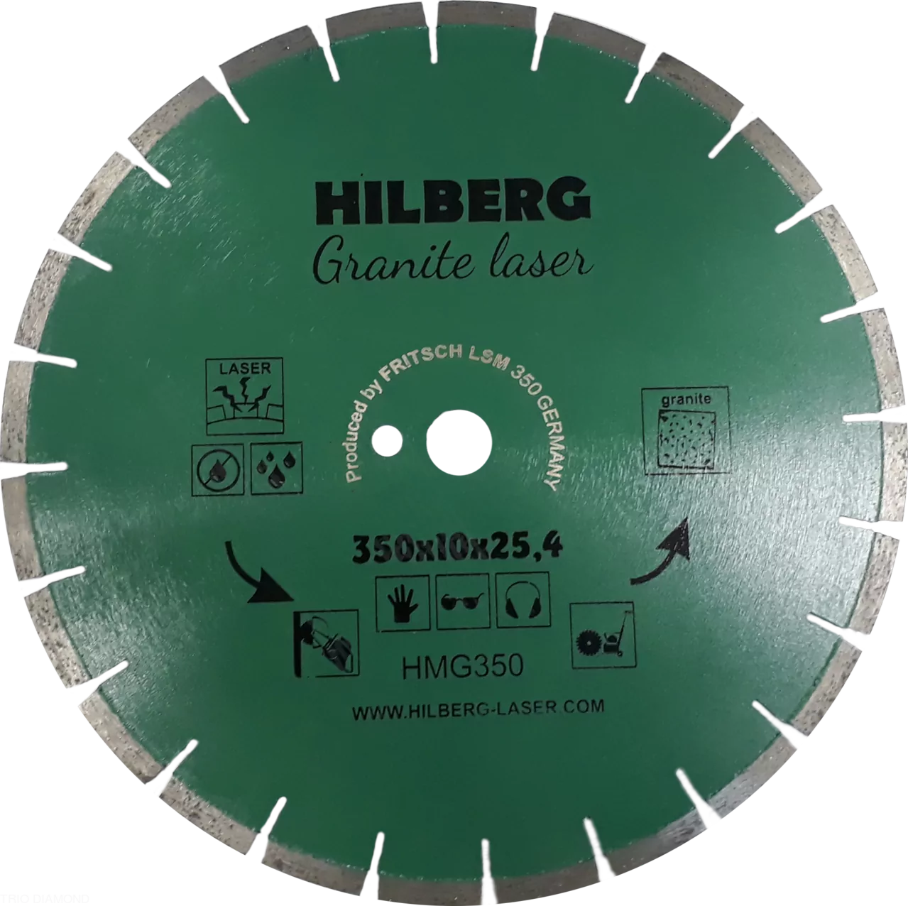 Диск алмазный отрезной Hilberg Granite Laser 350*10*25.4/12mm HMG350