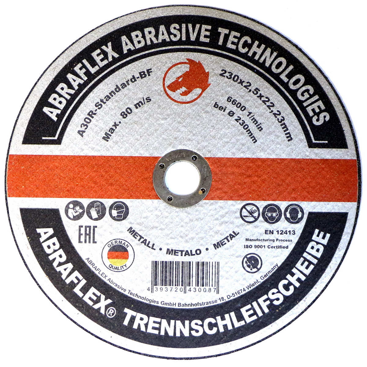 Отрезной круг ABRAFLEX А-30 Standart BF 230х2,5х22,2 металл 10529