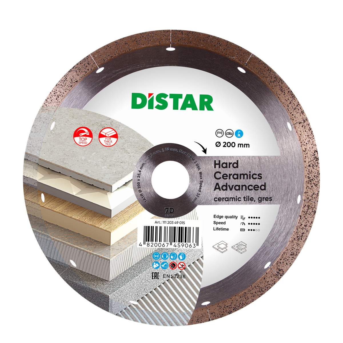Алмазный диск DISTAR 1A1R 200×1,3×10×25,4 Hard Ceramics Advanced
