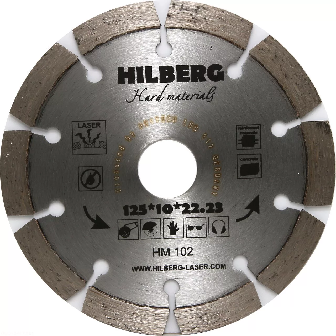 Диск алмазный отрезной Hilberg Hard Materials Лазер 125*10*22.23mm HM102