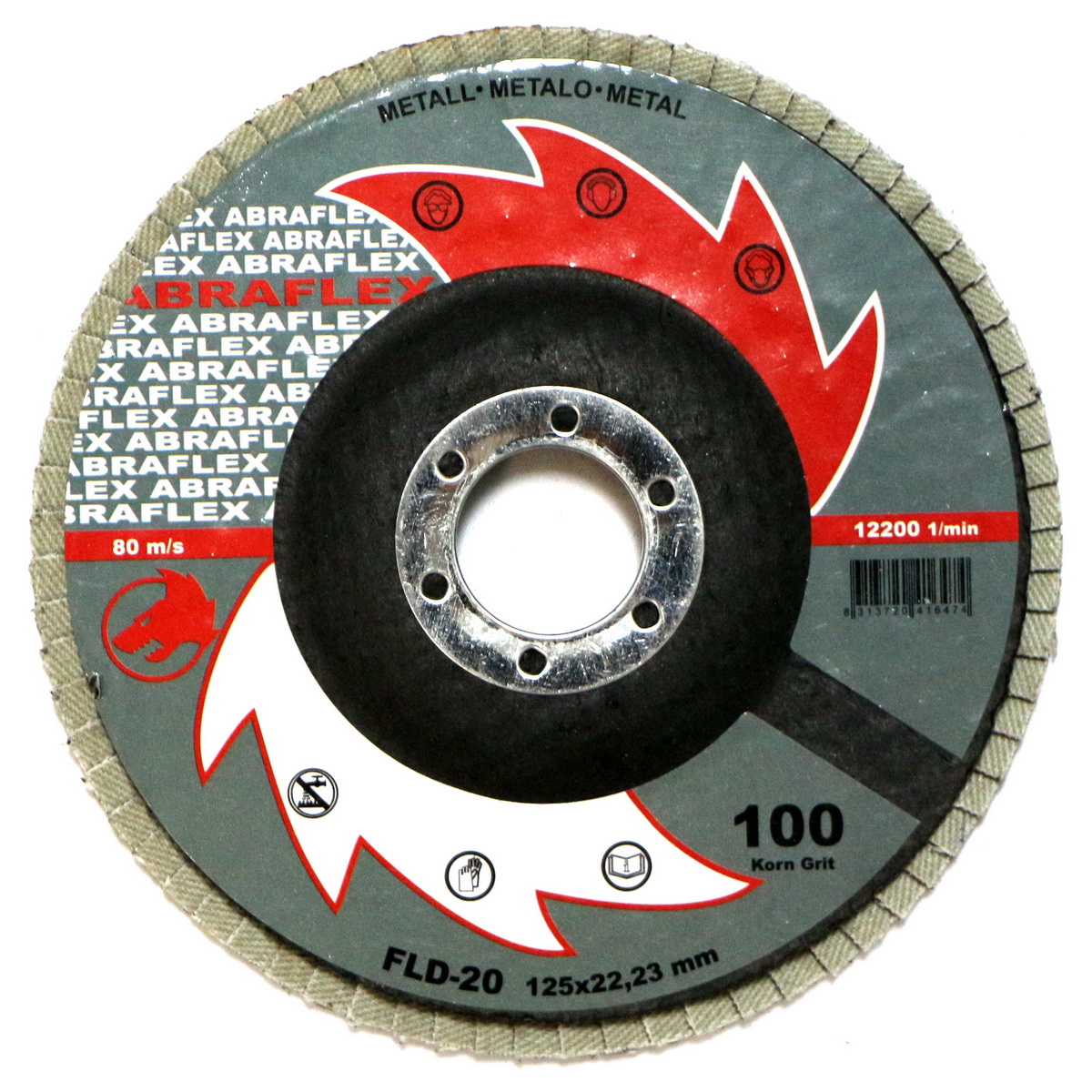 Круг лепестковый торцевой ABRAFLEX FLD-20 125х22,2 P100 10601