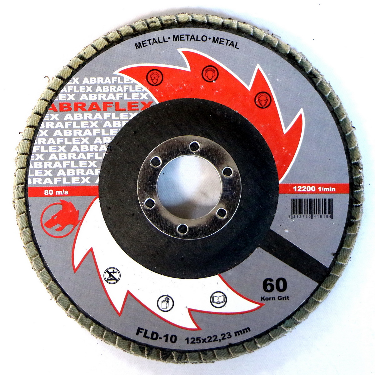 Круг лепестковый торцевой ABRAFLEX FLD-10 125х22,2 P60 10591