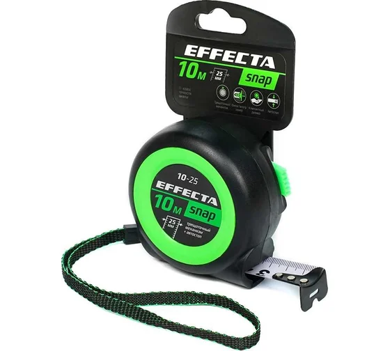 Рулетка EFFECTA SNAP, автостоп, 10м/25 мм, 561025