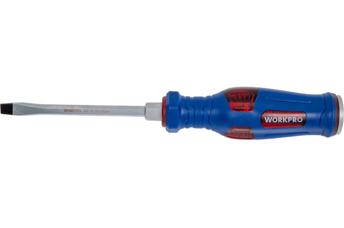 Отвертка ударная шлицевая WORKPRO  SL6.5X100mm WP221202.