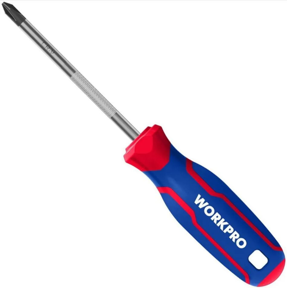 Отвертка с магнитным наконечником PZ1X100мм CR-V WP221036 WORKPRO
