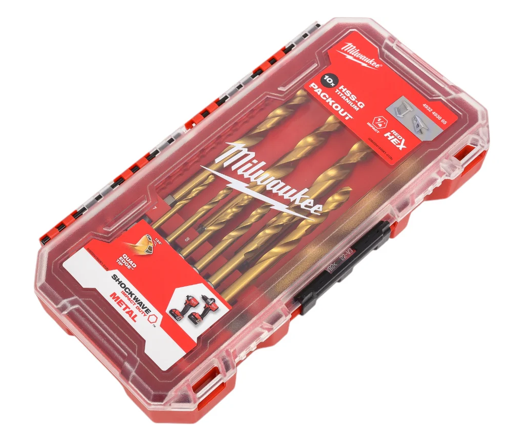 Набор сверл по металлу Milwaukee RedHEX™ HSS-TiN набор 10ед. (3-10мм) GEN II, 4932493865