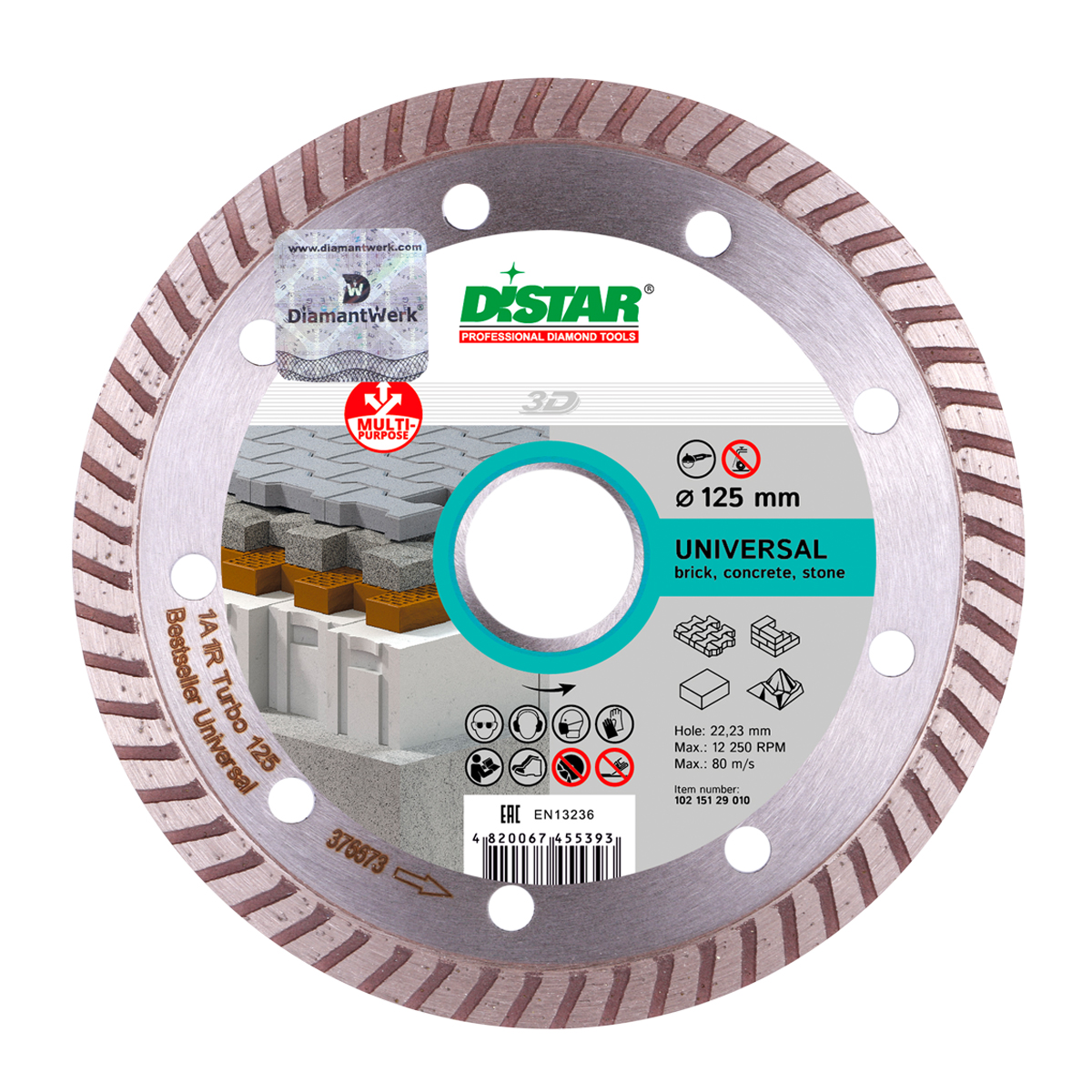Алмазный диск DISTAR 125×2,2×8×22,2 Turbo Bestseller Universal