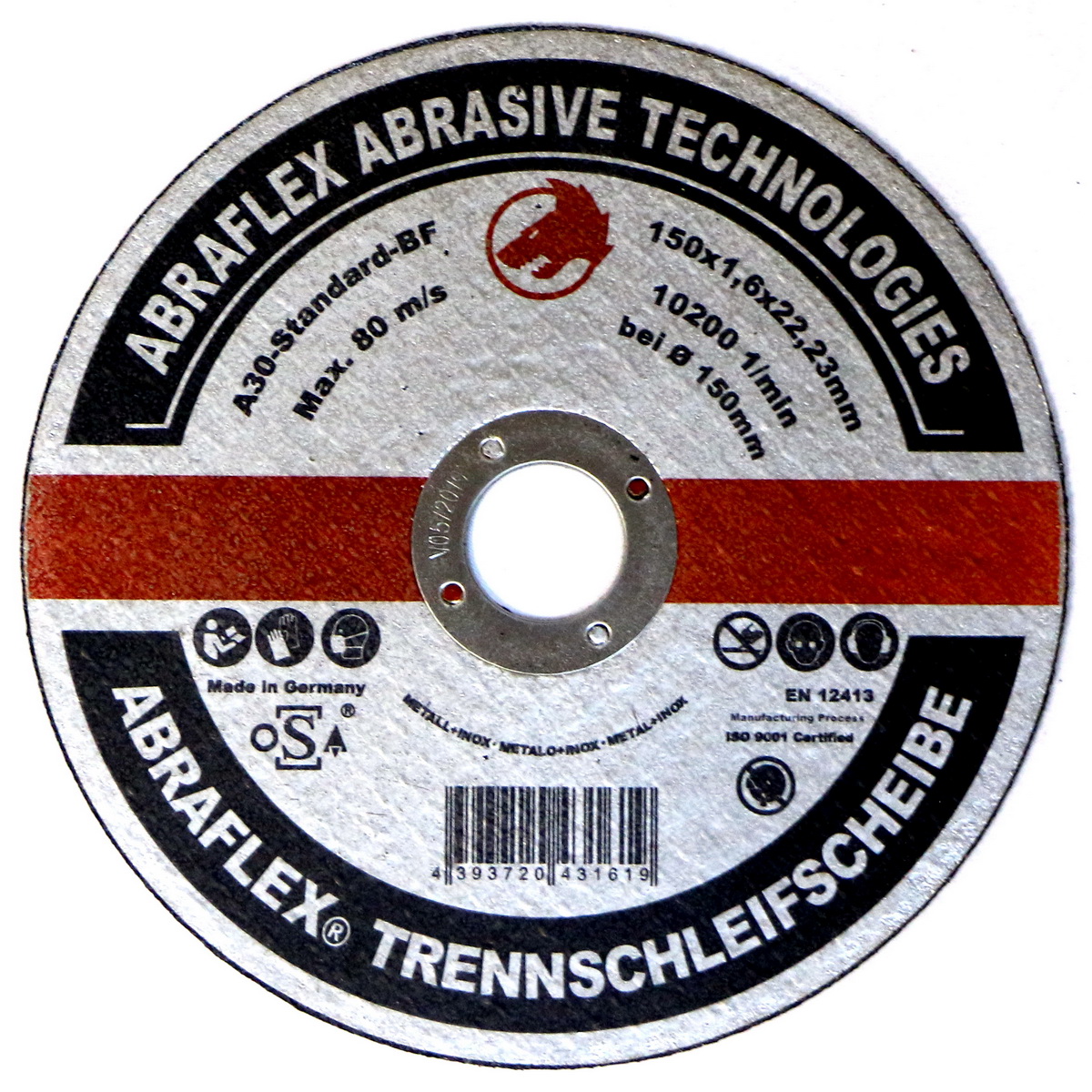 Отрезной круг ABRAFLEX А-30 Standart BF 150х1,6х22,2 металл + нержав 10523