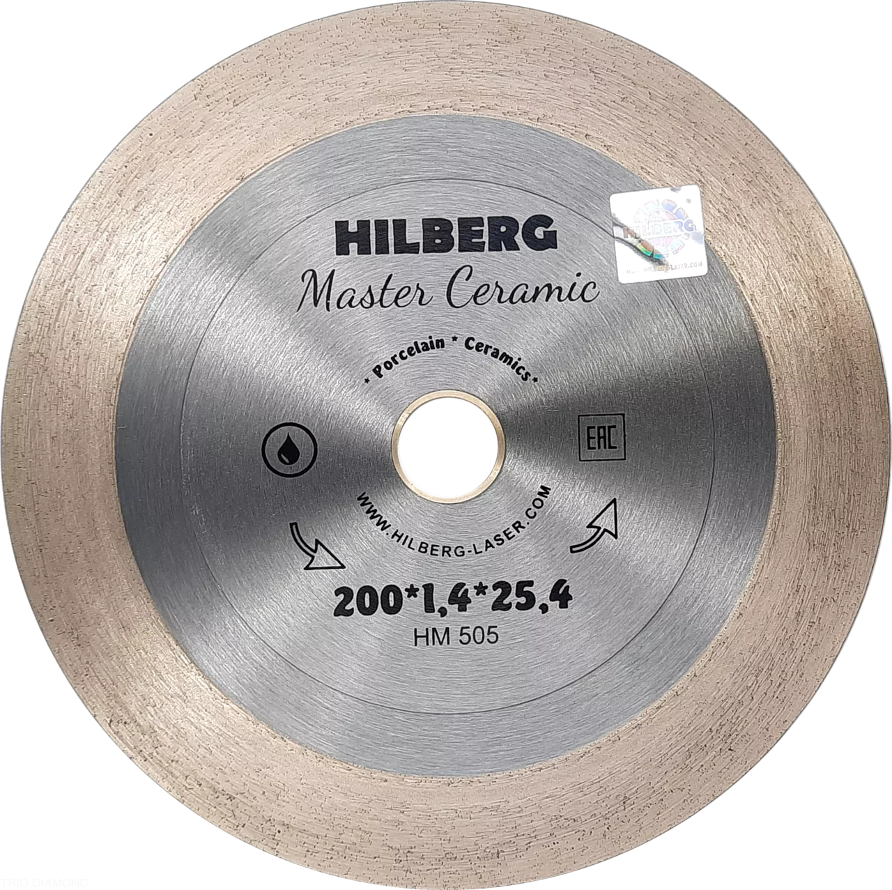 Диск алмазный отрезной Hilberg Master Ceramic 200*25*25,4 Толщина реж.кромки 1.4mm HM505