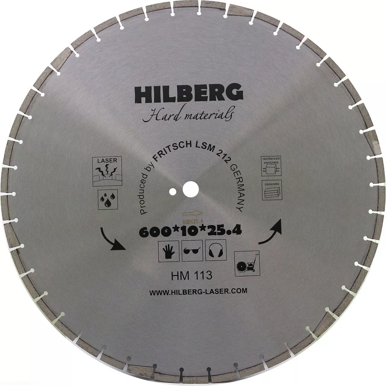 Диск алмазный отрезной Hilberg Hard Materials Лазер 600*10*25.4/12mm HM113