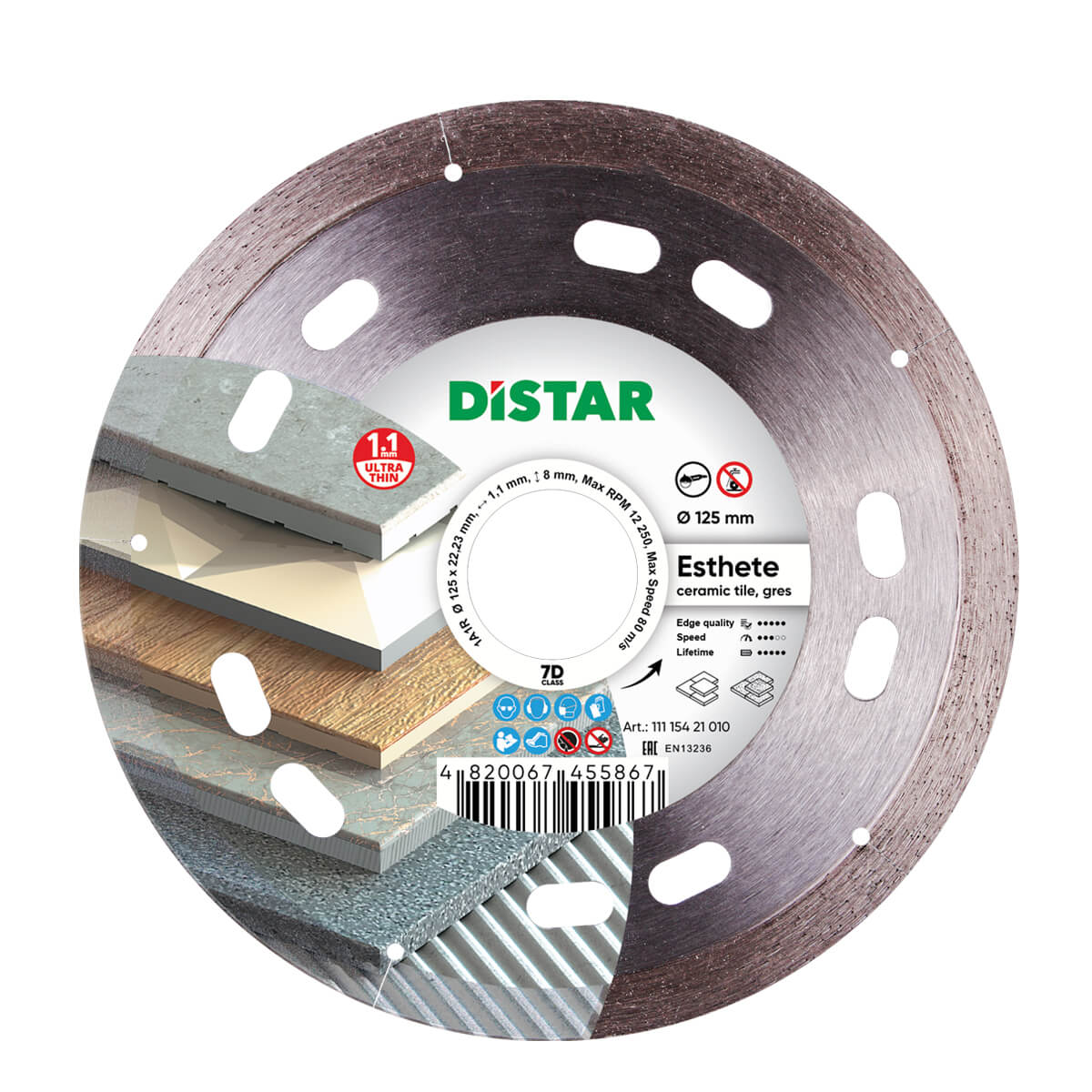 Алмазный диск DISTAR 1A1R 125×1,1×8×22,2 Esthete 111 154 21 010