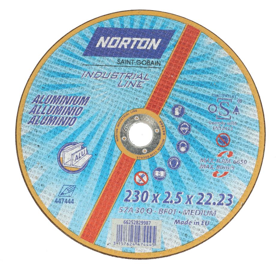 Отр. круг 230*2.5*22.23 Alu Medium 41 Norton (алюм) 66252829987
